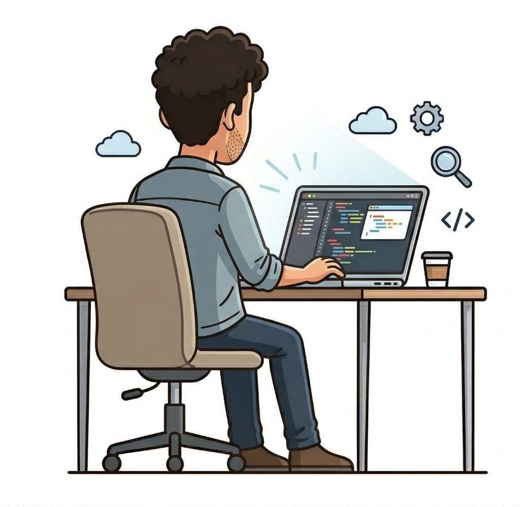 Professionista al computer che rappresenta Sabato Pescatore